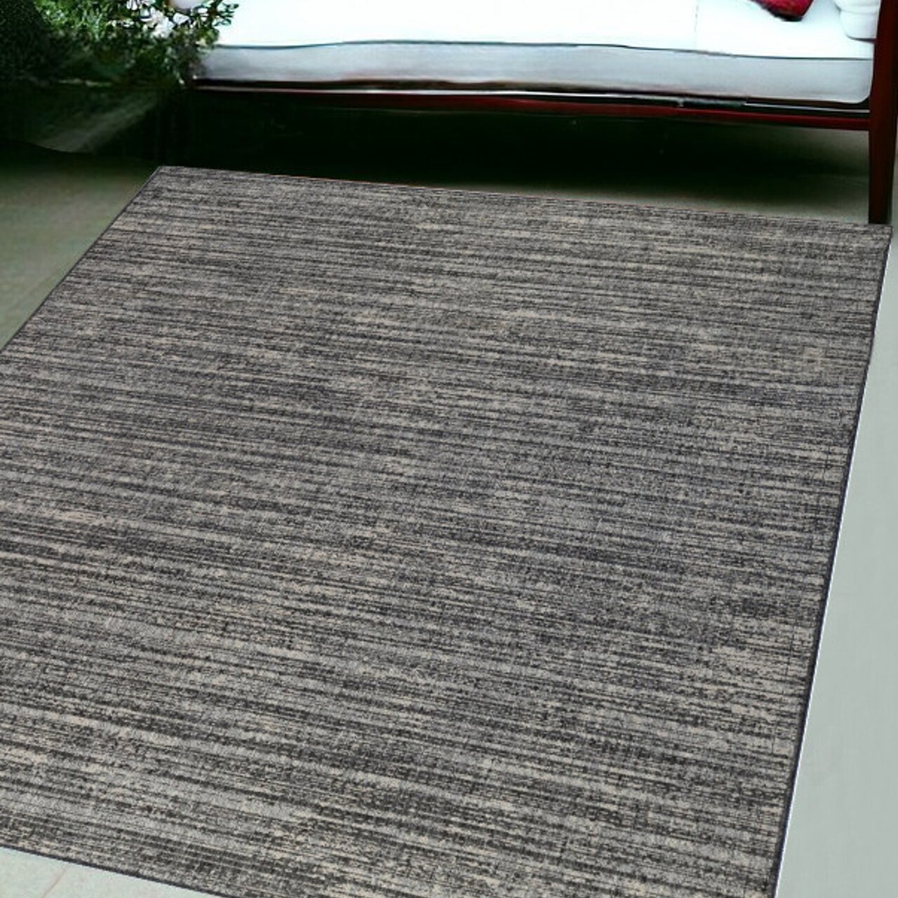 Edge Collections - 5' x 8' - Brown - Stain Resistant Striped Area Rug for Indoor and Outdoor Use - 1 Piece
